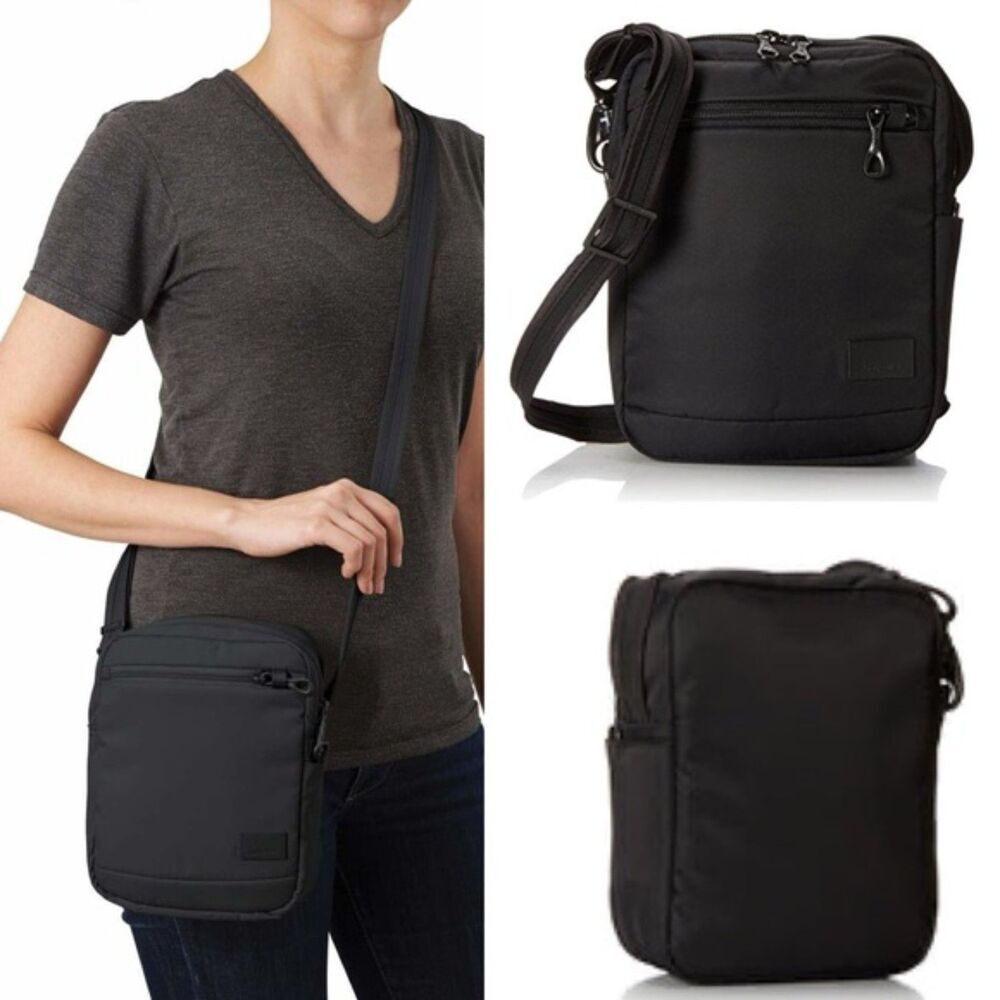 Pacsafe Citysafe Anti-Theft Crossbody Travel Bag Black RFID Purse Lightweight